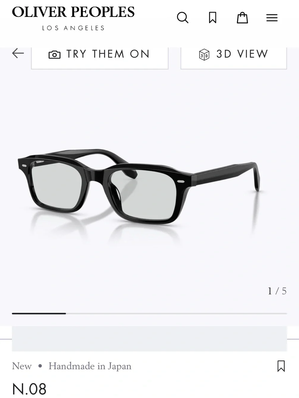 Oliver Peoples Black Rectangular Acetate Sunglasses